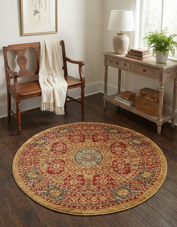 Red Amina Round Rug
