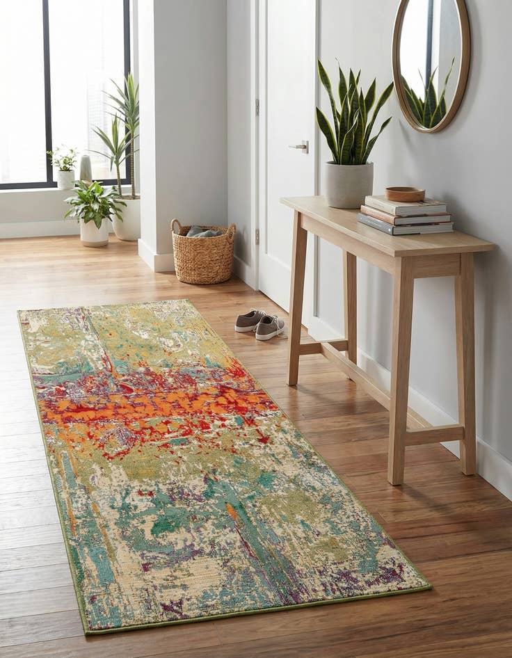 Detail image of 2' 7 x 5' 3 Easy-Clean Modern Indoor / Outdoor Runner Rug