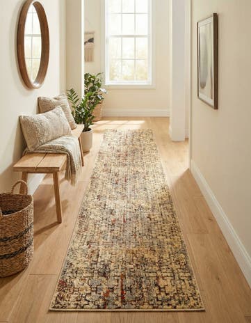 Beige Cream Saturn Runner Rug