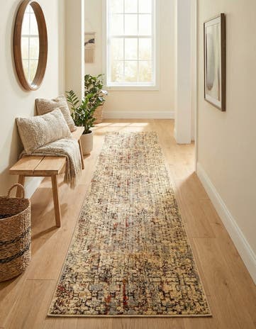 Beige Cream Saturn Runner Rug