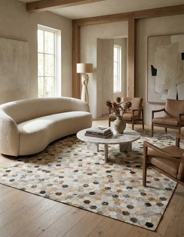 5' 3 x 7' 9 Cowhide Stocks Rug