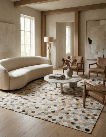5' 3 x 7' 9 Cowhide Stocks Rug