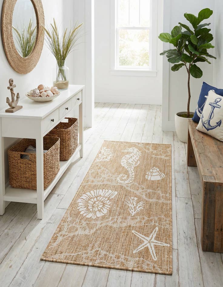 Detail image of 2' x 4'  Washable Coastal Indoor / Outdoor Runner Rug