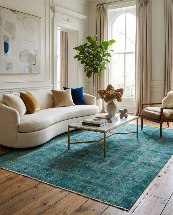 Detail image of 6' 7 x 9' 7 Hand Knotted Ultra Vintage Persian Wool Rug