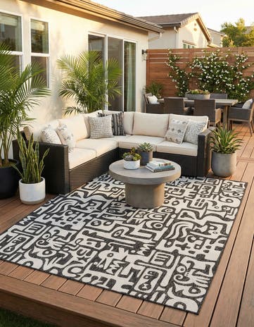 9' x 12' Easy-Clean Modern Indoor / Outdoor Rug