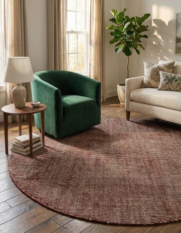 Mocha Brown Hand Woven Jill Zarin English Manor Wool Round Rug