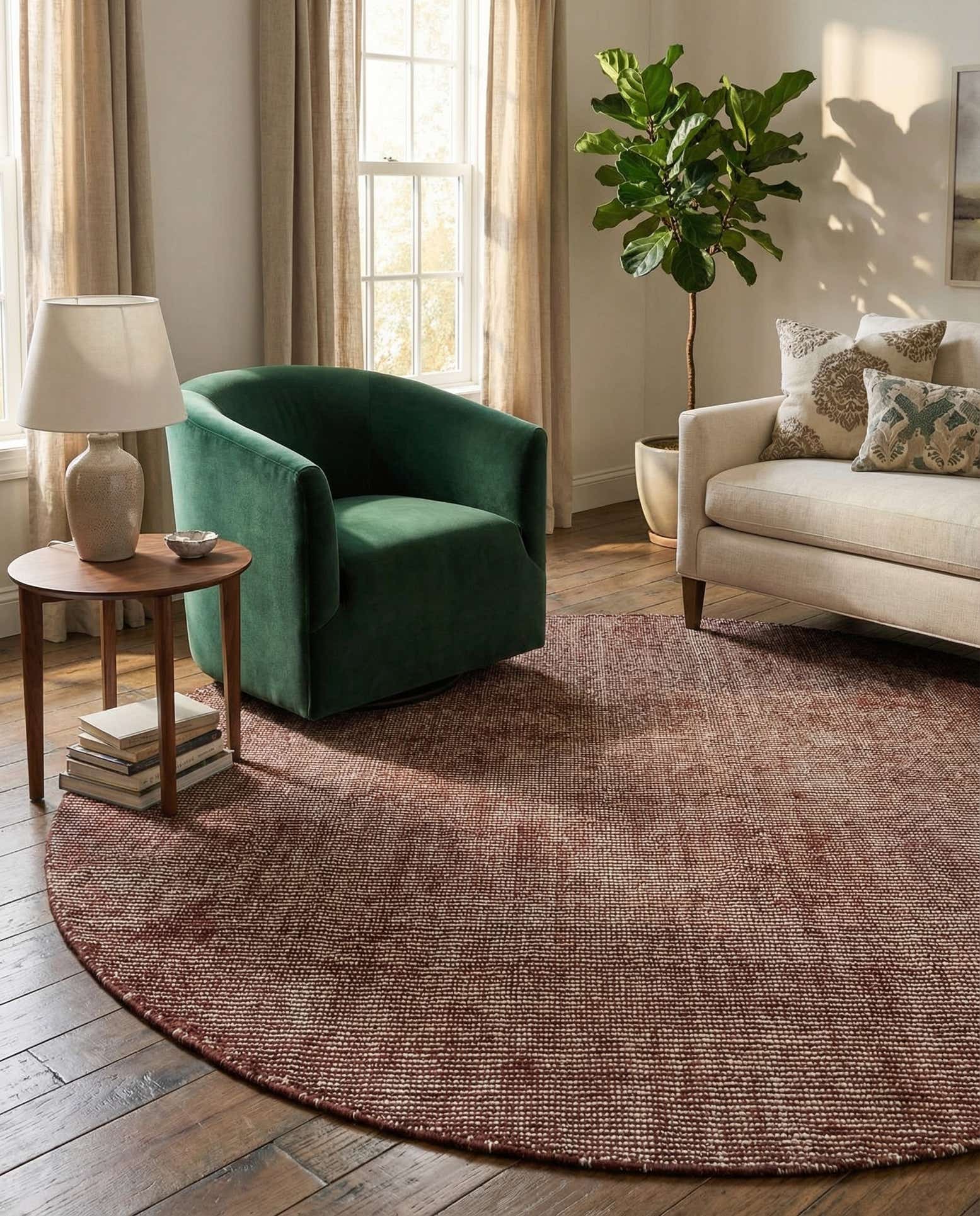 6' 1 x 6' 1 Hand Woven Jill Zarin English Manor Wool Round Rug