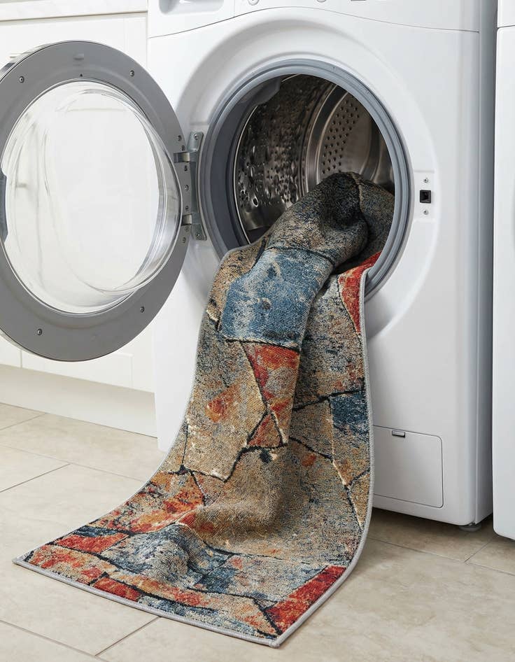 Detail image of 2' x 6'  Washable Modern Indoor / Outdoor Runner Rug