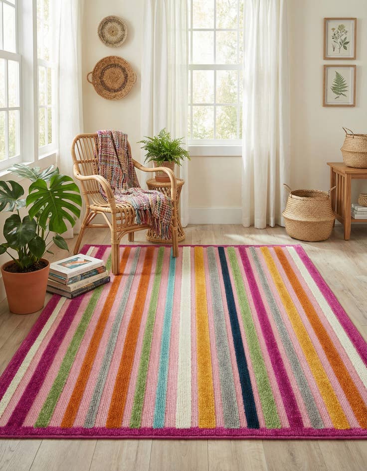 Detail image of 5' 3 x 5' 3  Washable Aruba Indoor / Outdoor Square Rug