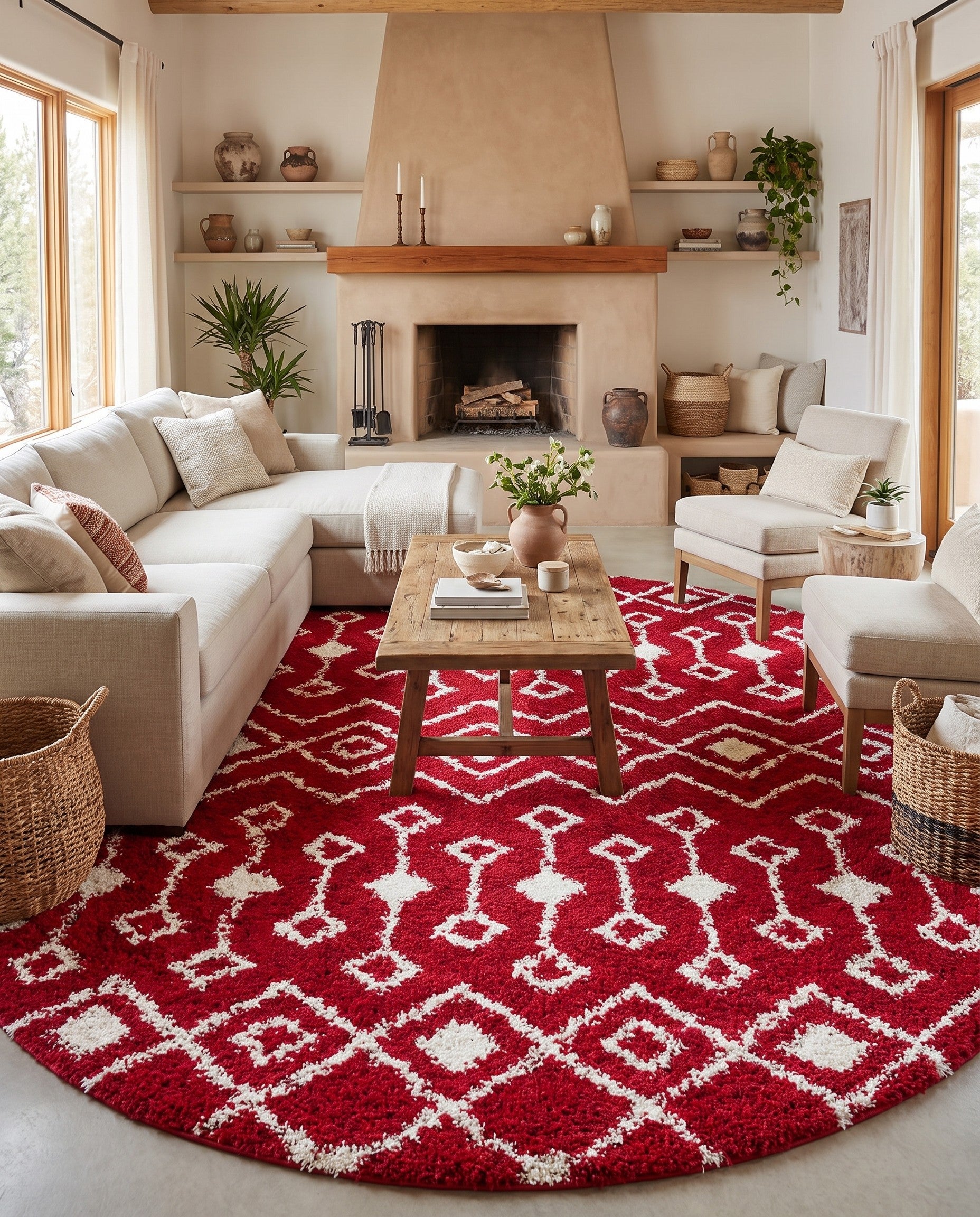 10' x 10' Moroccan Trellis Shag Round Rug
