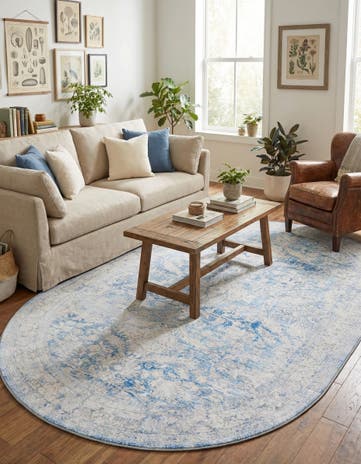 7' 6 x 10' 6 Washable Timeless Oval Rug