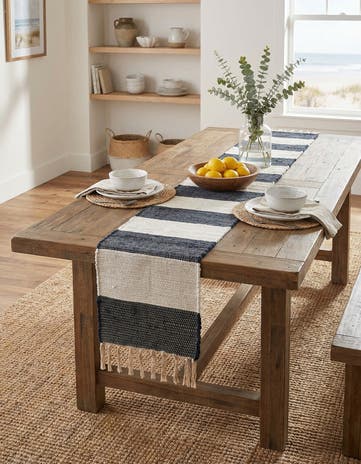 1' 2 x 10' Hand Woven Chindi Rag Table Runner Rug