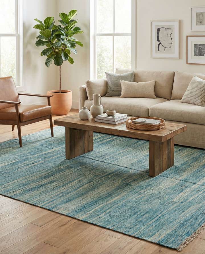 5' x 6' 6 Hand Woven Kilim Modern Wool Rug