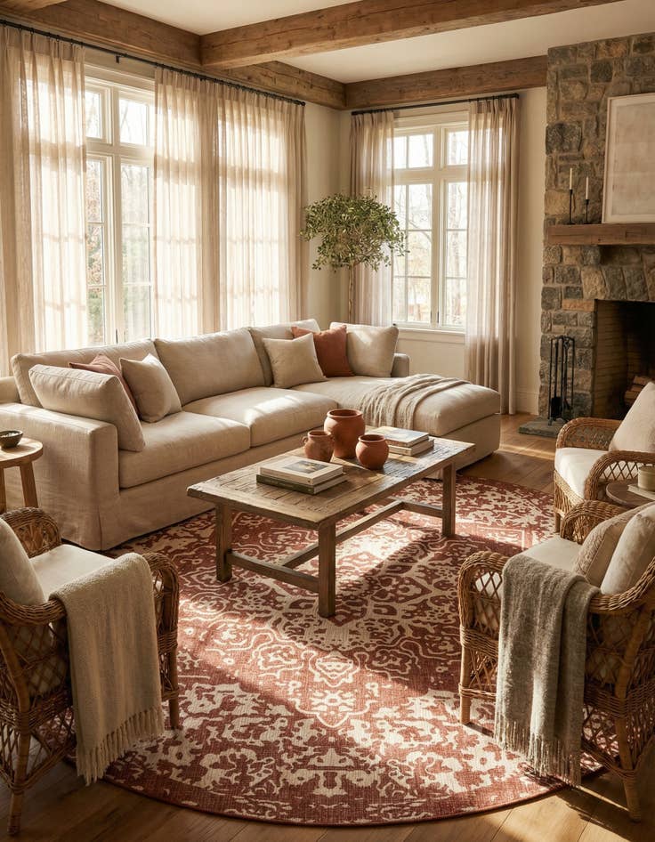 Detail image of 13' x 13'  Washable Jill Zarin Dubai Indoor / Outdoor Round Rug