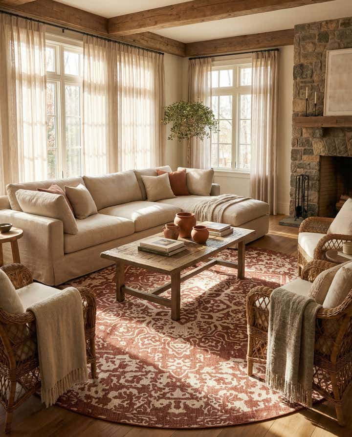13' x 13' Easy-Clean Jill Zarin Dubai Indoor / Outdoor Round Rug