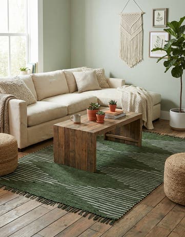 6' 1 x 9' Hand Woven Chindi Cotton Rug