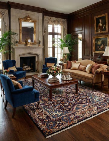 9' 9 x 12' 10 Kashan Wool Rug