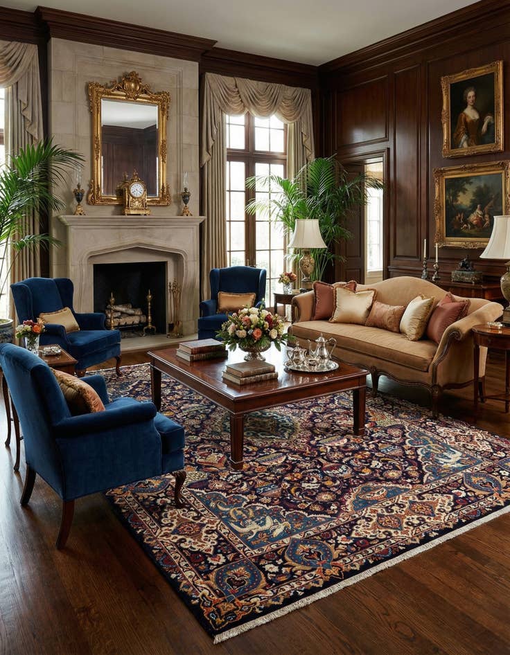 Detail image of 9' 9 x 12' 10 Kashan Wool Rug