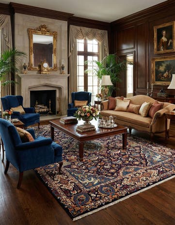 9' 9 x 12' 10 Kashan Wool Rug