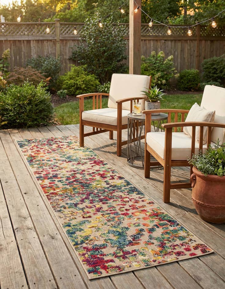 Detail image of 2' 7 x 10'  Washable Casablanca Indoor / Outdoor Runner Rug