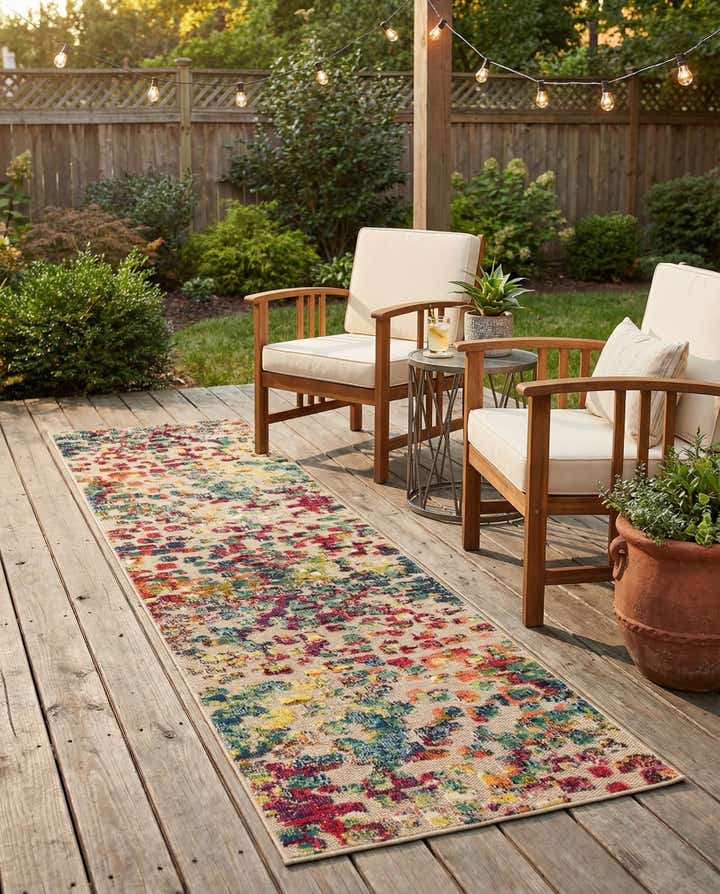 2' 7 x 10' Easy-Clean Casablanca Indoor / Outdoor Runner Rug