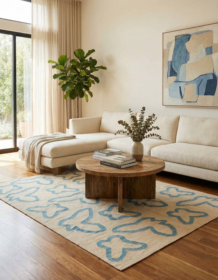 Detail image of 5' 1 x 6' 6  Hand Woven Kilim Modern Wool Rug