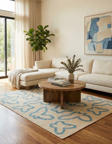 5' 1 x 6' 6 Hand Woven Kilim Modern Wool Rug