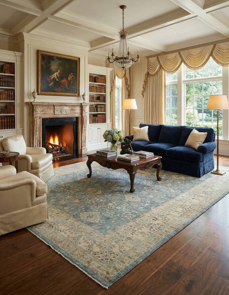 Detail image of 9' 7 x 14' Ziegler Wool Rug