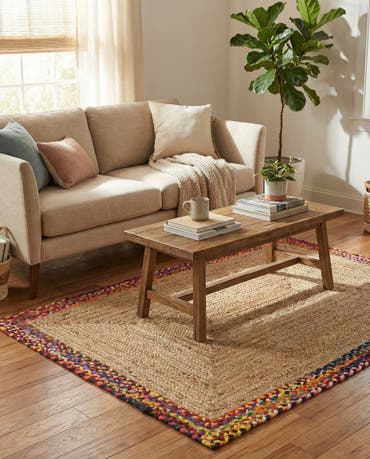  4' 1 x 6' 1  Hand Braided Jute Rug