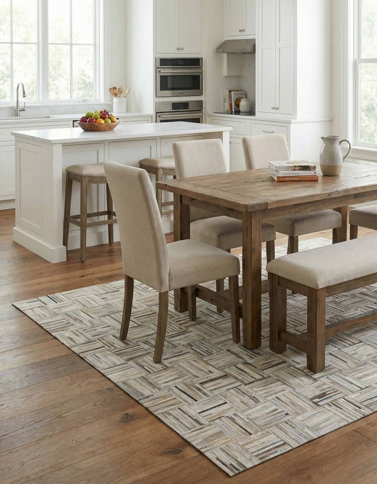 Detail image of  5' x 7' 10 Cowhide Leather Rug