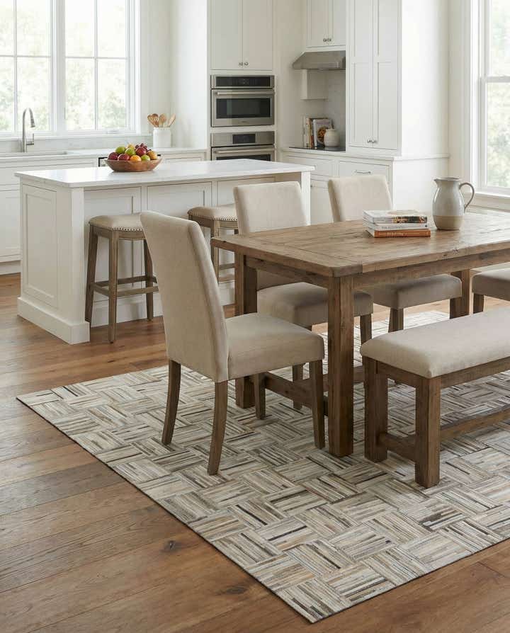5' x 7' 10 Cowhide Leather Rug