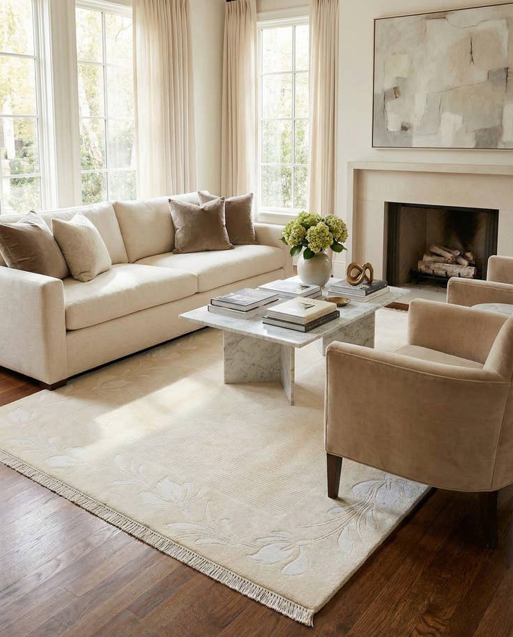 Detail image of 6' 7 x 9' 10 Hand Knotted Darya Wool Rug