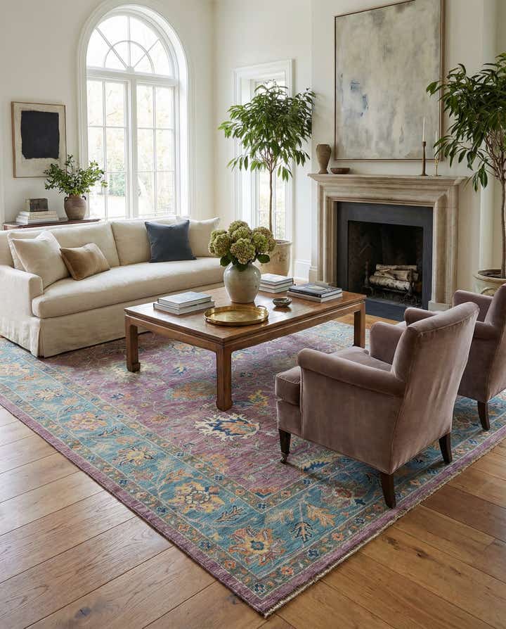 7' 10 x 9' 11 Hand Knotted Oushak Rug