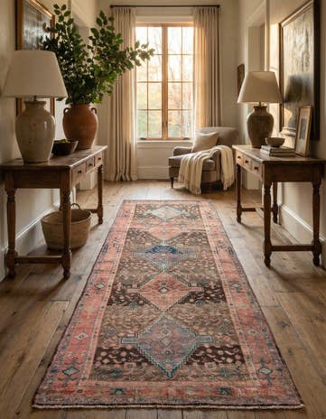 4' 2 x 10' 10 Hand Knotted Ultra Vintage Persian Wool Runner Rug