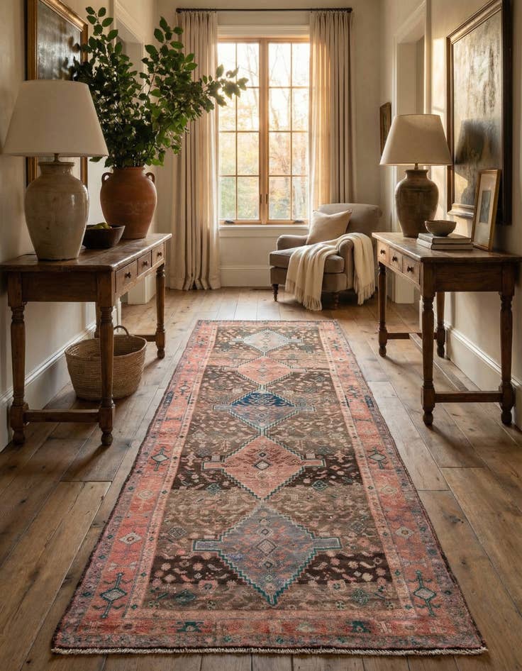 Detail image of 4' 2 x 10' 10  Hand Knotted Ultra Vintage Persian Wool Runner Rug