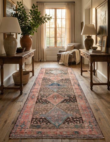 4' 2 x 10' 10 Hand Knotted Ultra Vintage Persian Wool Runner Rug