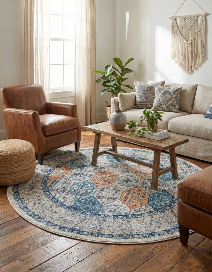 Detail image of 5' 2 x 5' 2 Lola Round Rug