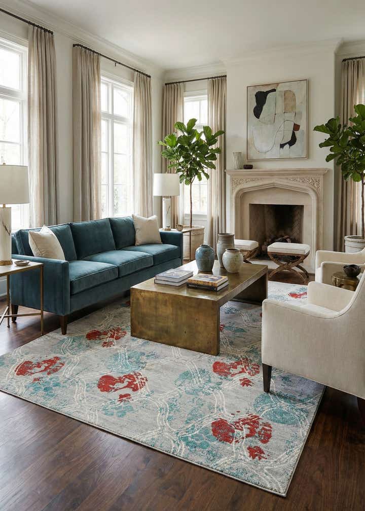 6' 6 x 9' 11 Hand Knotted Anar Rug