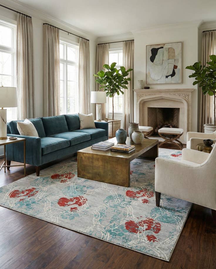 Detail image of 6' 6 x 9' 11 Hand Knotted Anar Rug