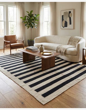 5' 7 x 7' 7 Hand Woven Kilim Modern Wool Rug