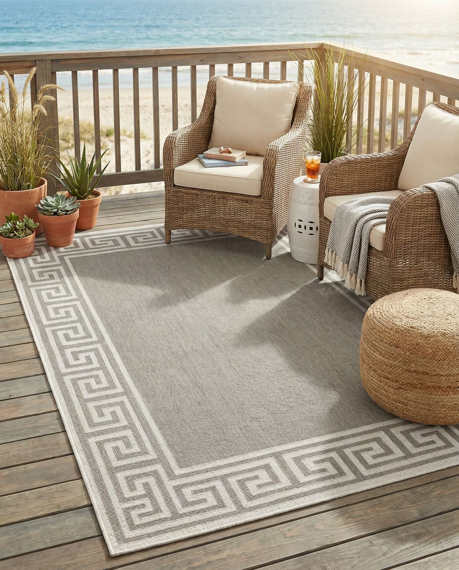 4' x 6' Easy-Clean Coastal Indoor / Outdoor Rug