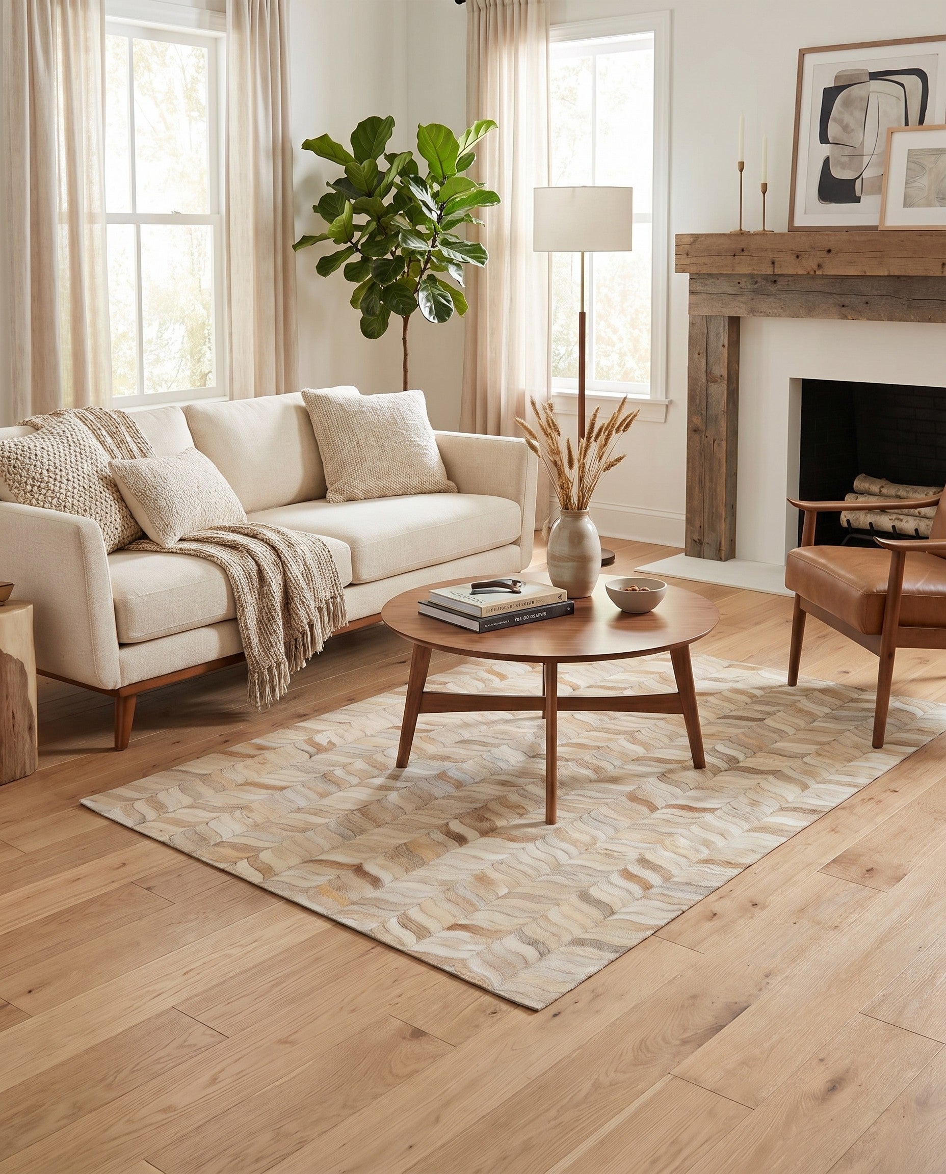 3' 11 x 5' 10 Cowhide Stocks Rug