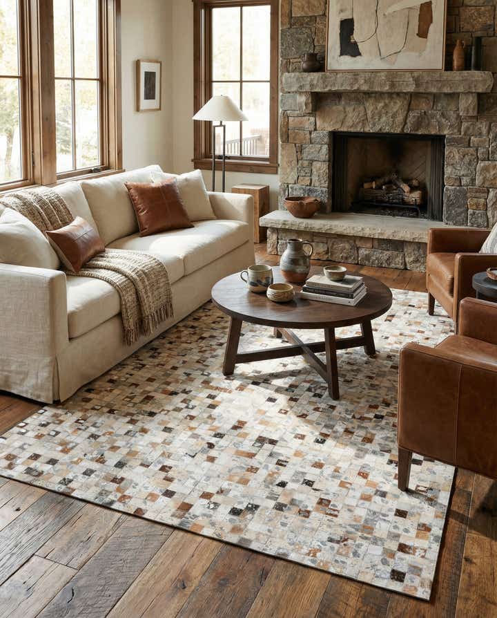 5' 1 x 8' Cowhide Stocks Rug