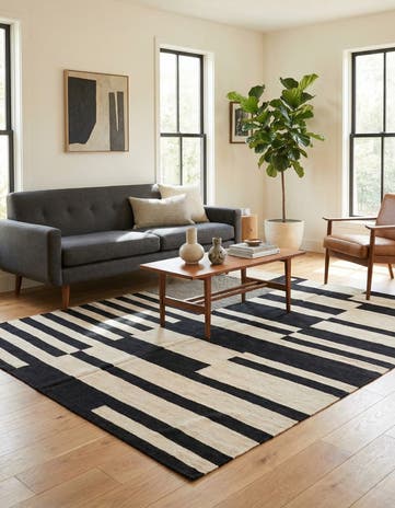 5' 8 x 7' 9 Hand Woven Kilim Modern Wool Rug