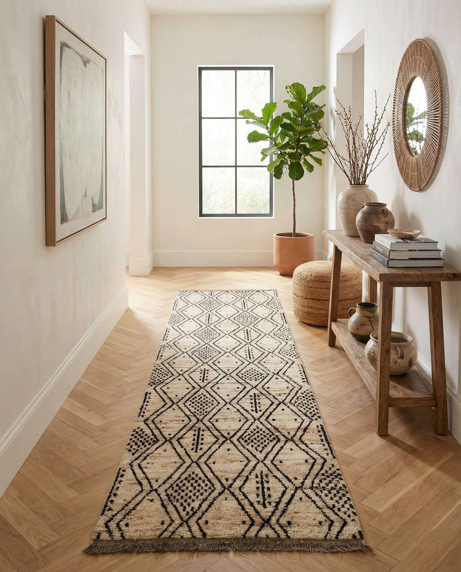 3' 2 x 12' 4 Hand Knotted Moroccan Wool Runner Rug
