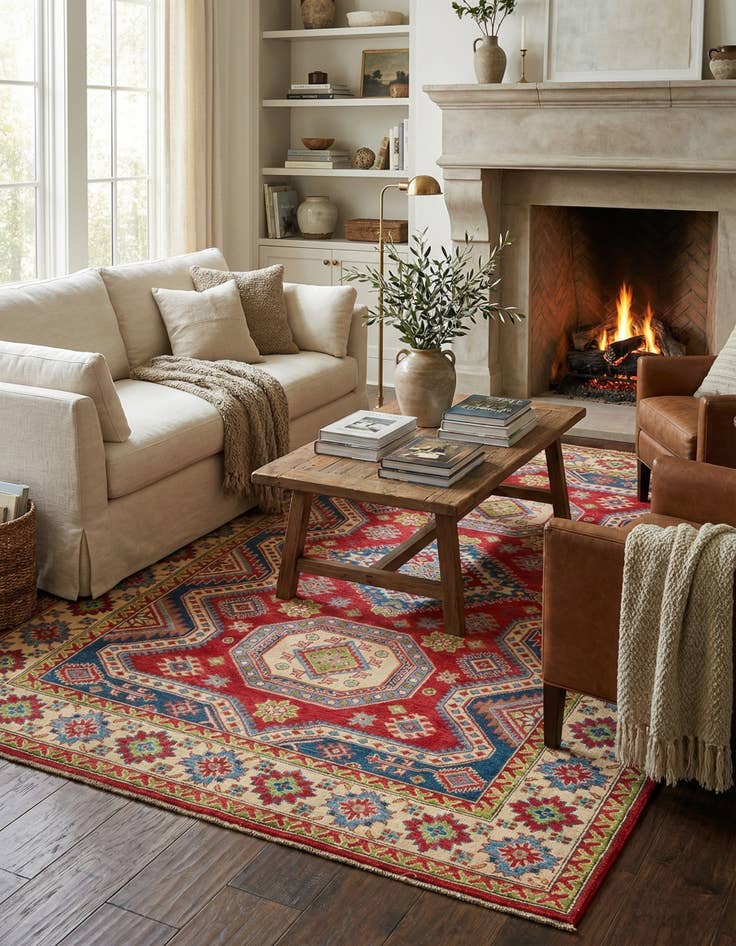 Detail image of 6' x 9' 2  Hand Knotted Kazak Rug