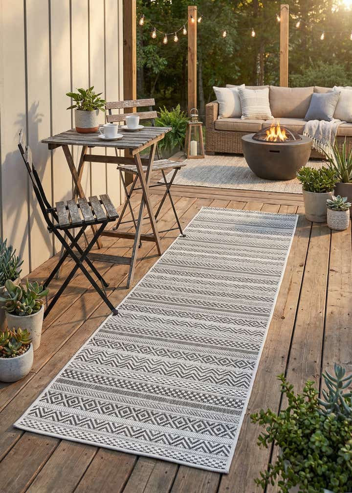 2' x 8' Easy-Clean Ribbon Indoor / Outdoor Runner Rug