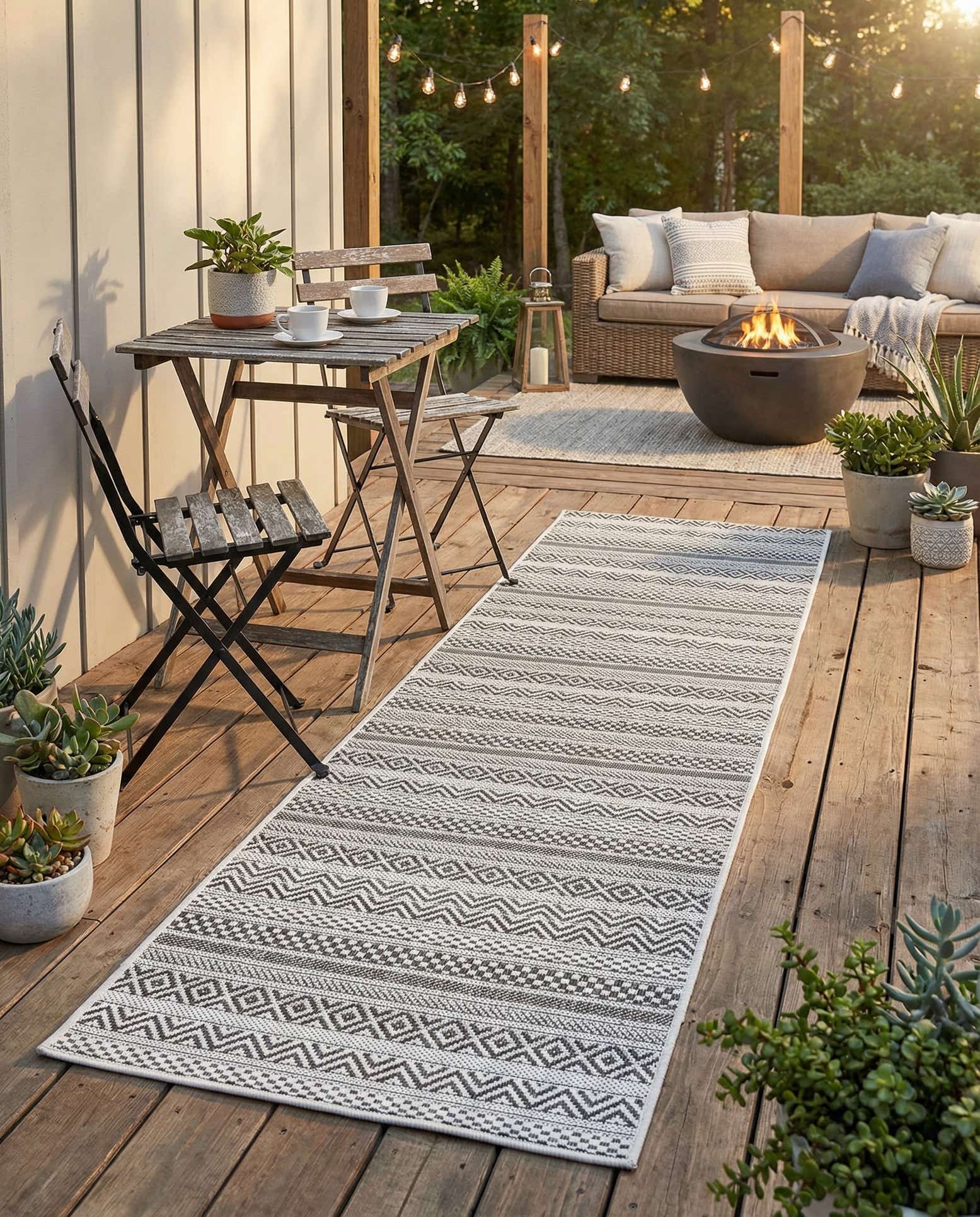 2' x 8' Easy-Clean Ribbon Indoor / Outdoor Runner Rug