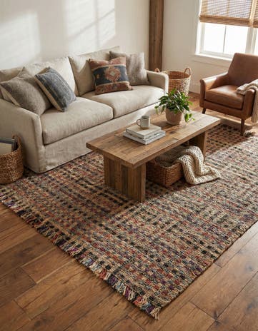 Hand Woven Chunky Jute Square Rug