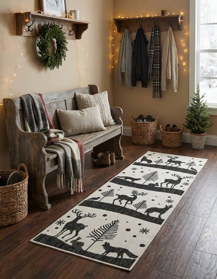 Detail image of 2' x 6'  Washable Holiday Indoor / Outdoor Runner Rug